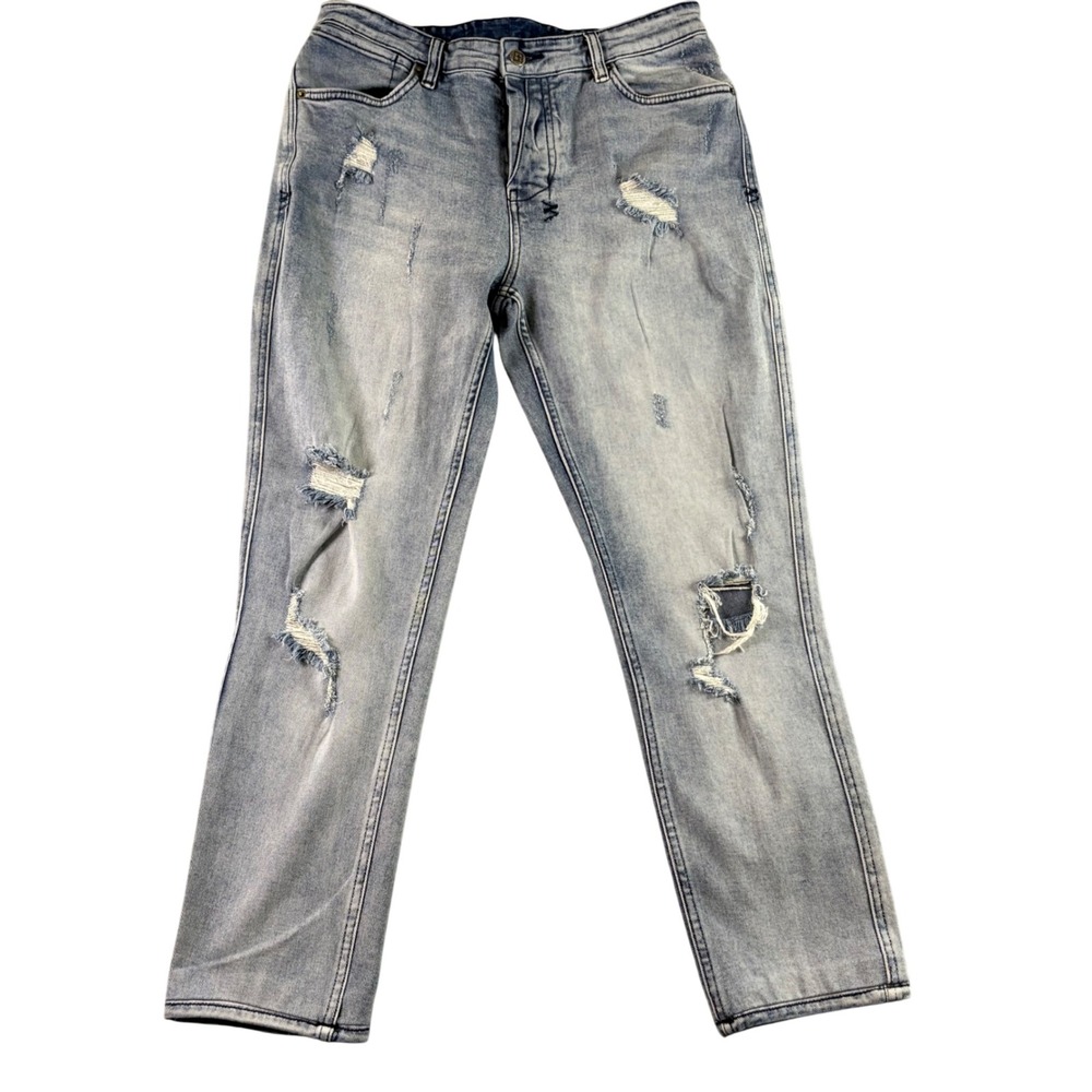 Ksubi Van Winkle Trashed Dreams Slim Distressed Jeans Light Wash Mens 32.5x27